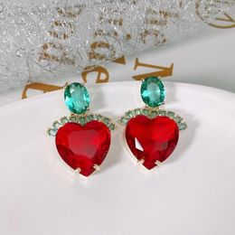 Dangle Earrings SENYU Sweet Shiny Heart Cubic Ziraonia Drop Earring For Girls Party Gift Luxury CZ Jewelry Trendy Bridal