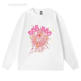 High End Sweater Pullover Pink Y2k Spider Men Print Web Couple Sweatshirts Hoodys American Fashion Brand Quality