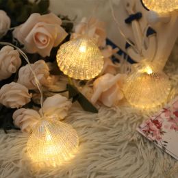 6M 40LED Sea Shell String Fairy Light Handmade Indoor Outdoor Christmas Garlands For Wedding Garden Party Holiday Decoration 201203
