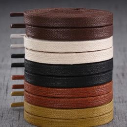 Shoe Parts Accessories 1 Pair Waxed Shoelaces Leather Waterproof Flat Laces Unisex Boots Shoelace Length 60 80 100 120 140 160 180CM P3 231124