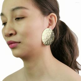 Dangle Earrings 5cm Round Metal Big Gold Color Exaggerated Jewelry Statement African Alloy Drop Earring For Women Punk Eardrop