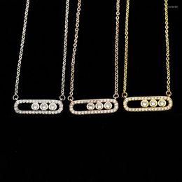 Pendant Necklaces Rhinestone Zircon Arab Style Necklace For Women Bead Aesthetic Choker Chains Dainty Wedding Jewelry Luxury Festival Gift