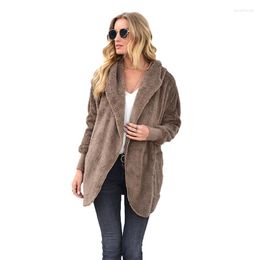 Women's Vests Casual Hooded Coat Women Lapel With Pockets Long Sleeve Cardigan Nice Autumn Loose Elegant Outerwear Warm Coats Female LD1868