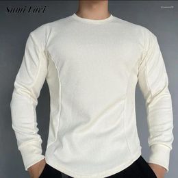Men's T Shirts Sports Mens Tops Slim Long Sleeve O Neck Pullovers Autumn Casual Solid Color Training Men Fashion Tees