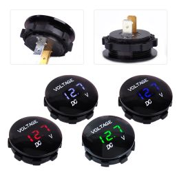 Mini Round Waterproof Motorboat Motorcycle Meter DC5V 48V LED Panel Digital Voltmeter Tester Monitor Display Voltmeter ZZ