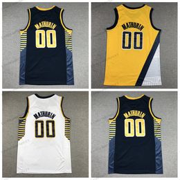 Mi08 Mens 00 Bennedict Mathurin Basketball Jerseys Blue Shirts City Yellow S-XXL