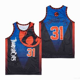 Film Basketball Thundercats Movie Jerseys TV High School For Sport Fans University Retro Breathable Stitched Pullover College Team Blue Shirt HipHop Summer Good