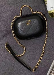 New Model 2023 Evening Bags Summer Cute Spice Girl Chain Leather Stitching Portable Box Makeup Bag