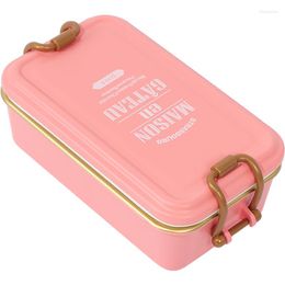 Storage Bottles Simple Japanese Retro Bento Box To Work With Lunch Rectangular Student Fruit Double Buckle Food