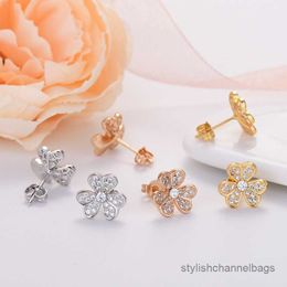 Stud Stud High Finish Rose Gold Flowers Earrings For Women Earings Fashion Jewelry