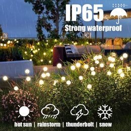 Solar LED Lights Garden Decoration Waterproof Outdoor Swinging Sunlight Powered Firefly String For House Lawn