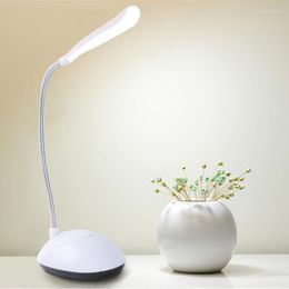 Table Lamps Led Desk Lamp Stepless Dimmable Touch Foldable Eye Protection 3XAAA Battery Chargeable Bedside Reading Night Light