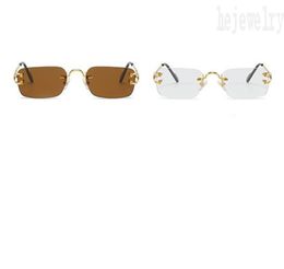 Designer sunglasses for woman mens glasses designer frameless with gold plated metal parts lentes de sol leisure uv proof luxury sunglasses mature PJ039 B23