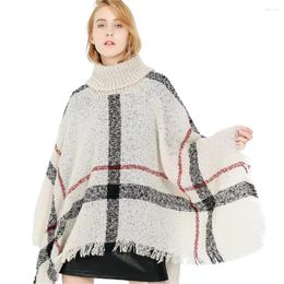 Scarves Women Spring Autumn Shawl Lady Knitted Wrap Plaid Pullover Cloak Loose Turtleneck Sweater Fall Winter Poncho Wholesale FPWP02
