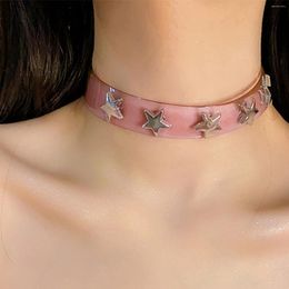 Choker 1PC Five-pointed Rivet Necklace Female Temperament Net Red Collarbone Chain Korean Version Student Simple Jewellery