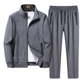 Men's Tracksuits Men's Tracksuits Polyester Sweatshirt Sporting Sets Gyms Spring JacketPants Casual Men's Track Suit Sportswear Fitness 8XL 230425