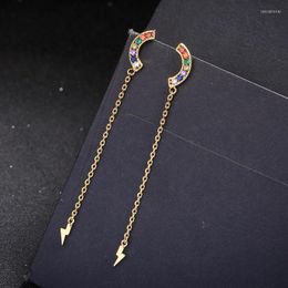 Dangle Earrings Fashion Jewellery Women Bohemia Multicolor Crystal Long Chain Tassel Custom Charm Accessories For In Stock 2023