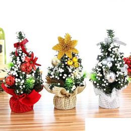 Christmas Decorations Tree 20Cm Mini Set Tabletop With Childrens Gift Trumpet Decoration Drop Delivery Home Garden Festive Party Supp Dhgk4