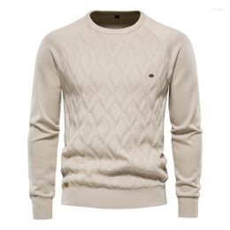 Men's Sweaters High Quality Autumn And Winter Pure Cotton Men's Sweater Long-Sleeved Straight Pullover Solid Colour Me