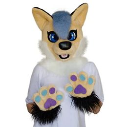 mascot Beige Fox Fur Set Head and Tail Costumes Suitable for Performances and Costumes for Large-scale Events