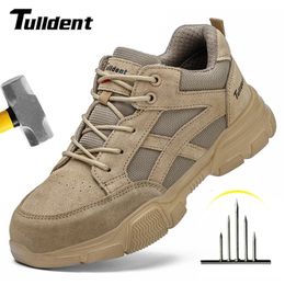 Boots Safety Shoes Men With Steel Toe Cap Antismash Work Sneakers Light PunctureProof Indestructible Drop 231124