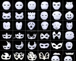 Party Masks Festive Supplies Home Garden Diy Environmental Protection White Masquerade Mask Halloween Blank Hand Ding Facemask T9598424