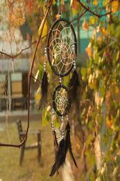 Handmade Black Dream Catcher Net With Feathers Wind Chimes Car Wall Hanging Decoration Home Decor Ornament 8251047