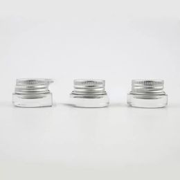 360 x Travel 3G Mini glass skin eye cream make up jar with Aluminium lid white pe pad 3CC cosmetic container packaging glass jar