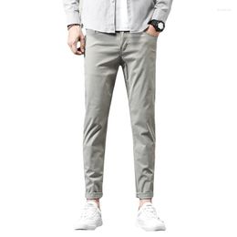 Men's Pants 2023 Spring Summer Men's Long Casual Solid Cotton Black Blue Slim Fit Basic Chinos Male Plus Size Straight Trousers