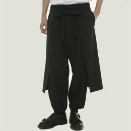 Men's Pants Men Of Spring And Summer Fund Is False Two Skirt Trousers Leisure Loose Knickerbockers Comfortable Tide Pure Colour