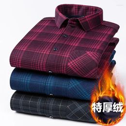 Men's Casual Shirts 2023 High-quality Autumn And Winter Double-sided Fleece Plaid Lined With Thickened Shirt Korean Fashion Version