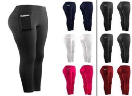 High Waist Yoga Pants With Pockets Stretch Sexy Push Up Running Gym Yoga Leggings Black Fitness Sport Tights For Women w1257j7799307