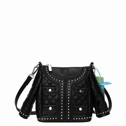 Totes New Rivet Shoulder Basg for Women Fashion Jacket Satchel Cute Purses and Handbags Designer Crossbody Bag Luxury Punk Women Bag