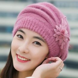 Beanies Beanie/Skull Caps Women Flower Knit Crochet Beanie Hat Beret Braided Baggy Ski Cap Winter Warm