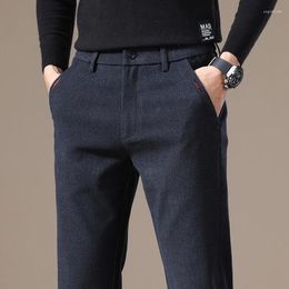 Calças masculinas roupas de marca outono inglaterra estilo calças moda cinza solto em linha reta casual roupas masculinas pantalon homme