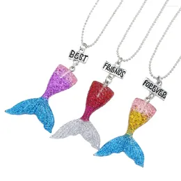 Chains 3PCS/Set Fries Tail Stereo Imitation BFF Necklace For Children Friends Forever Jewellery