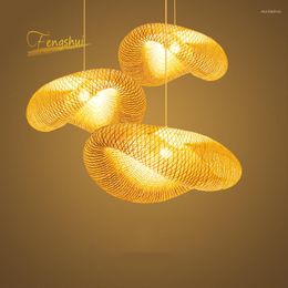Pendant Lamps CHINA Bamboo Art Light Restaurant El Rattan Lamp For Living Room Indoor Decor Hanging Kitchen Fixtures