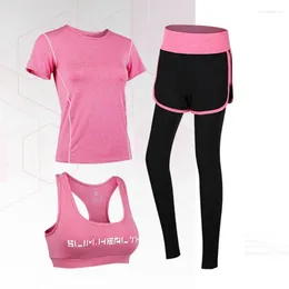 Yoga Outfits Women Gym Workout Sports Suit Set Sleeveless Bra Top And Pant Wear Running Three-Piece