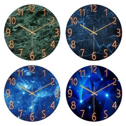 Wall Clocks Modern Hanging Clock Silent Non Ticking Quality Quartz Glass For Home/Kitchen/Office/School Easy To Read