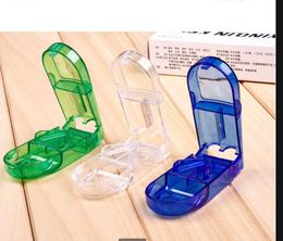 200pcs Pill Cutter Splitter Half Storage Compartment Box Medicine Tablet Holder Home Storage Box 3 colors 365878470810