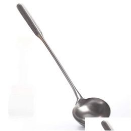 Spoons Soup Ladle Wok Spata The Longer Handle Shovel Spoon Rustproof Heat Resistance Integral Forming Durable Stainless 230302 Drop Otjib