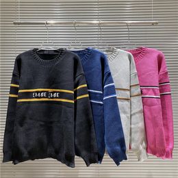 Mens Hoodies Sweaters sweatshirts Letter jacquard looseness Long sleeve sweater Pullover Casual Crewneck Loose Printed Autumn Two style back lette S14