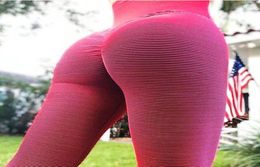 2020 Women Spandex Workout Leggings Ruched Gym Tights Ladies Exercise Sport Yoga Fitness Jogging Pants2209739