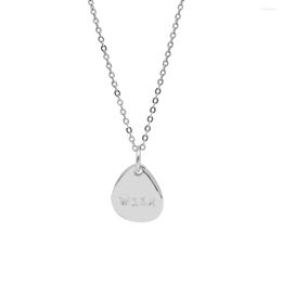 Chains S925 Sterling Silver Water Drop Design Letters WISH Clavicle Chain Temperament Women's Jewellery