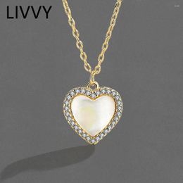 Pendant Necklaces LIVVY Silver Color Trendy Fine Heart Shaped Necklace For Women Elegant Jewelry Shiny Zircon Wedding Gift