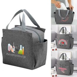Ice PacksIsothermic Bags Large Capacity Insulated Lunch Bags New Nurse Series Print Lunch Box Cooler Bag Multifunction Portable Picnic Thermal Food Pac J230425