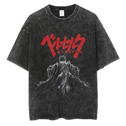 Men's T-Shirts Men's Washing T-shirt Rage Washing T-shirt Anime Intestinal Skeleton Knight Graphic T-shirt 100% Cotton Short Sleeve Men's Street Clothing 230425