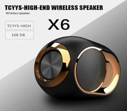 X6 HIFI Bluetooth Speaker Portable Wireless Bluetooth 50 Stereo Sound soundbar FM TWS SD Card AUX Mini Wireless Speaker7575668