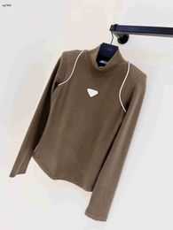 brand women shirts designer clothing for womens autumn tops fashion triangle logo long sleeve girl Shirt warm round neck pullover Nov25