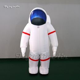 2m Funny Adult Wearable Inflatable Spacesuit Astronaut Costume White Walking Blow Up Space Suit For Carnival Stage Show